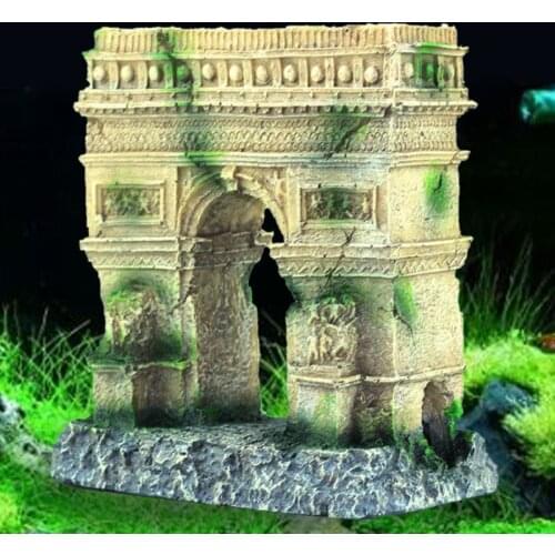 Ancient Arch of Triumphal Arch And Roman Columns Fish Tank Ornament Resin Hideaway Aquarium Decor Pond Ornament