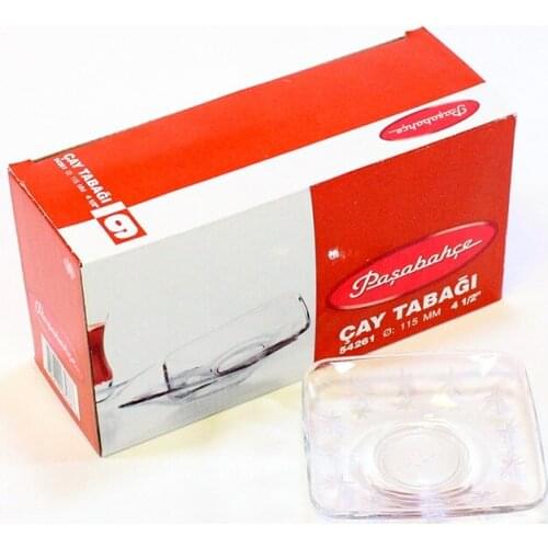 EminHome Cutting 6 S Glass Square Tea Plate 54261 Efteni