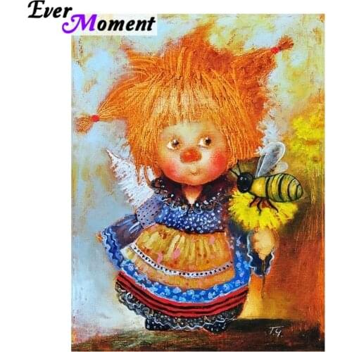 Ever Moment DIY Diamond Painting Cross Stitch Cartoon Angel Needlework Home Decor Rhinestone Mosaic 5D Diamond Embroidery ASF611