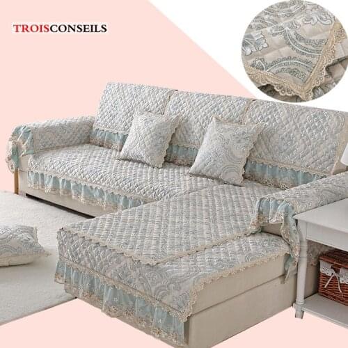 Four Seasons Jacquard Craft Luxury Atmosphere Sofa Cushion Lace Elegant Non-slip Sofa Cover Living Room Cushion Cover Towel