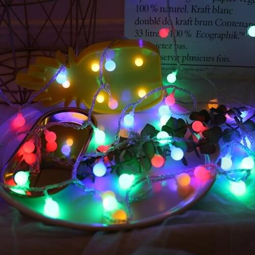 YINGTOUMAN 5m 50led String Lights AC200V Ball Lighting Holiday Decoration Lamp Festival Christmas Light EU Plug
