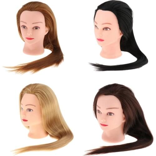 Mannequin Head with High-temperature Resistance fiber Hair for Braiding Mannequin Doll Dummy head for Practice Hair styling