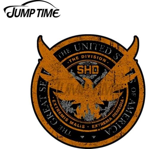 JumpTime 13 x 12cm For SHD Seal Logo Car Stickers and Decals DIY 3D Funny Scratch-proof Anime Decals Simulation Fun