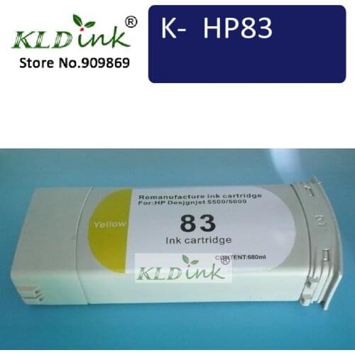 KLDINK - HP83 C4943A Yellow UV Remanufacture ink cartridge is compatible with Designjet 5000 Printer