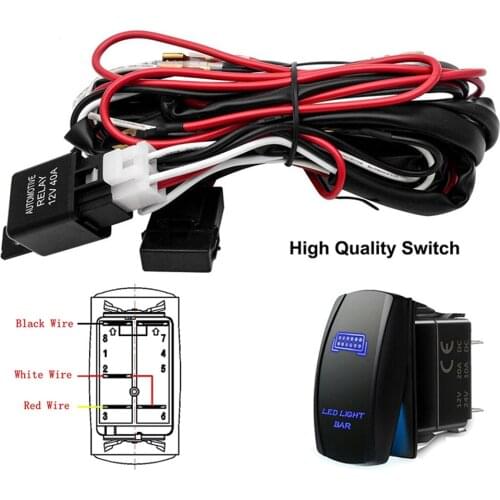 Laser Rocker Switch Wiring Harness Kit 40A Relay Fuse Set For Cars Truck Motorcycle Universal 12V LED Work Light Bar Drop Ship