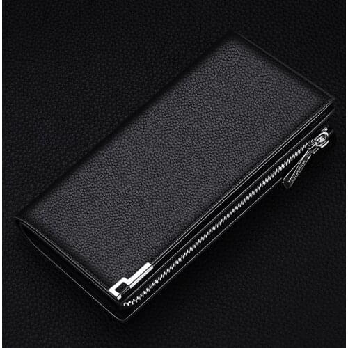 Leather Mens wallet long large capacity fashion card holder multi function drivers license card cover leisure Coin Purse