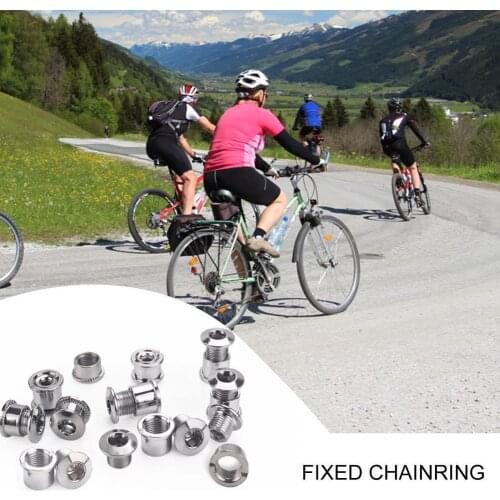 2Pcs Strong Steel Bicycle Chainwheel Bolts Crankset Sprocket Screws Single and Double Sprocket Plate Nail Fixed Screw Lock
