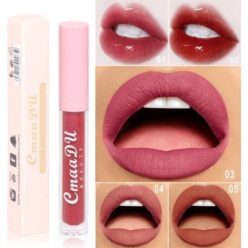Matte Non-Stick Cup Long-Lasting Waterproof Liquid Lip Gloss Moisturizing Lipstick Lip Makeup Cosmetic Lightweight Lip Glaze
