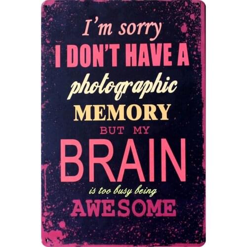 [ Mike86 ] BRAIN AWESOME Metal Signs Gift PUB Wall art Painting Craft Bar Decor B-210 Mix order 20*30 CM