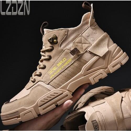 Mens Genuine Leather Shoes High Waist Winter Shoes Martin Tooling Retro Motorcycle Boots Tooling Trendy Low-Cut Winter Boots