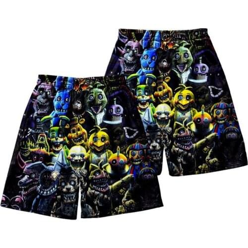 Five Nights At FNAF Beach Shorts Men Quick Dry Fnaf Printed Swimwear Beach Pants Warm Shorts Swimming Surfing Board Shorts
