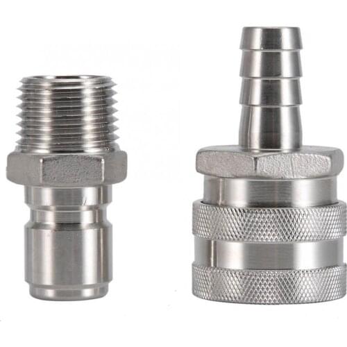 Stainless Steel Homebrew Brewing Quick Disconnect Set 1/2"BSP Beer Fitting