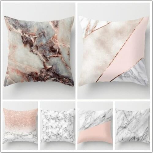 Plush Decorative Cushion Cover 45X45cm Home Decor for Sofa Seat Bedroom Soft Velvet Pillow Covers Marbling Cushion Pillowcase