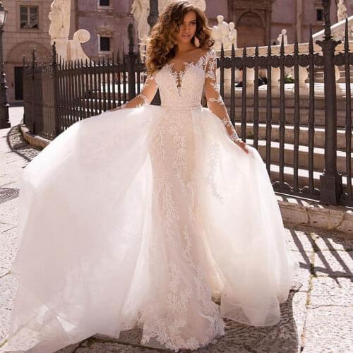 2021 Custom Made New Style Lace Wedding Dresses Mermaid Wedding Dresses Bridal Gowns Lace Wedding Gown