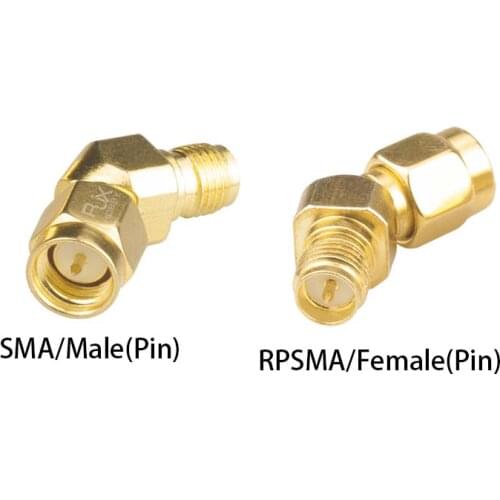 2pcs Copper SMA RP-SMA Male Female Elbow adapter 45 135 degree oblique angle SMA-JKW FPV goggle video receiver Fatshark Skyzone