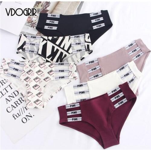 VDOGRIR PINK Sexy Womens Panties Underwear Hollow Out Briefs Female Cotton Pants Low Rise Lady Lingerie Comfort Woman Intimates