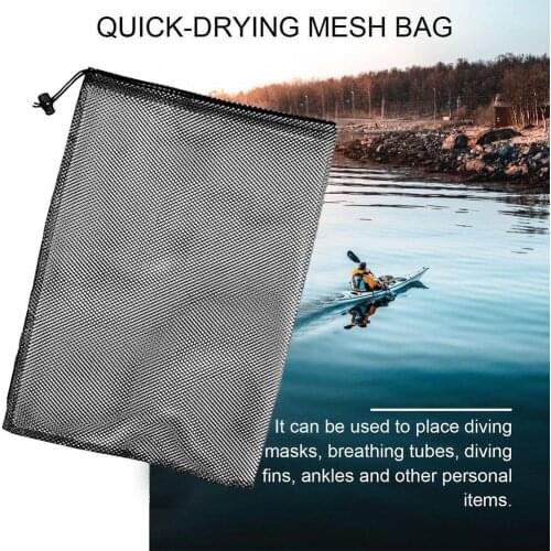 Mesh Stuff Sack Durable Nylon Mesh Drawstring Laundry Bags Camping Beach Outdoor Swimming Toys Tool Travel Bag Rinsing U2H5
