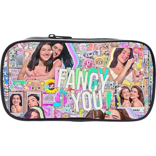 Students Charli Damelio Pencil Case Boys Pencil Box Kids Zipper Pen Bag Children Pencil Box Multifunction School Supplies
