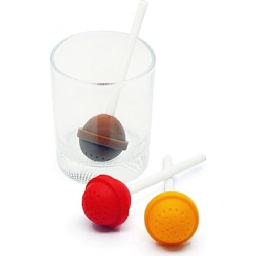 Silicone Tea Strainer Lollipop Shape Tea Infuser Reusable Metal Tea Bag Filter Loose Leaf Green Tea Strainer For Mug Teapot