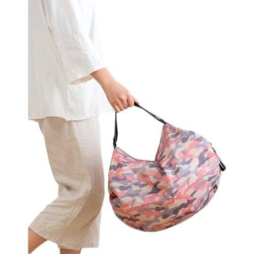 Foldable Shopping Bags Floral Print Large Capacity Handbag Multipurpose Travel Bag for Women Men