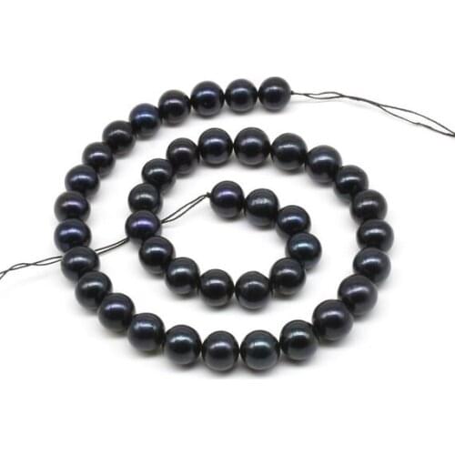 Loose Pearl Jewellery,Top Quality AA 10-11MM Near Round Coffee Freshwater Pearl Beads,One Full Strand,New Free Shipping