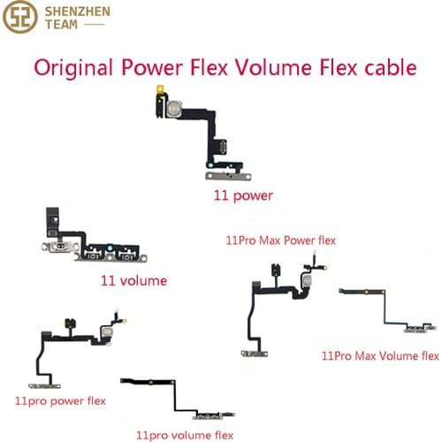 SZteam ORIGINAL Power Flex Volume Flex cable for iPhone 11 11pro 11promax with metal parts original new with Metal Repair Parts