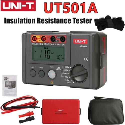UNI-T Insulation Resistance Tester UT501A 2000 Count LCD Display Overload Indication Backlight AC voltage measurement