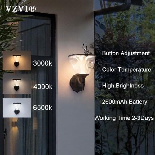 Modern 3W LED Solar Wall Light Outdoor Wall Lamp 6500K 4000K 3000K Balcony Porch Light Waterproof Garden Lighting Street Lamp