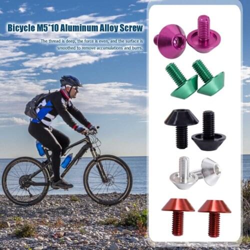 2PCS Bicycle Screws M5X10 Aluminum Alloy Screw Bike Accessories For Bicycle Disc Brake Rotor Mountain Bike Fixing Screws