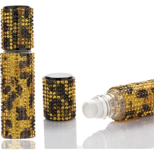 10ml Roll on Aluminum Essential Oil Perfume Bottle Glass Rollerball Refillable Diamond Travel Bottles Empty Cosmetic Containers