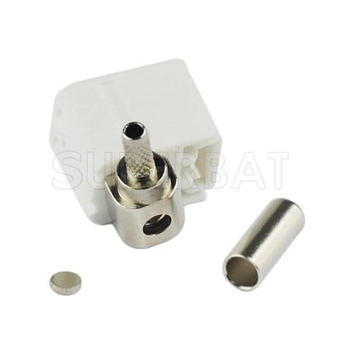 Superbat 10pcs Fakra B Jack Right Angle Crimp Attachment for Coaxial Cable RG316 RG174 LMR100