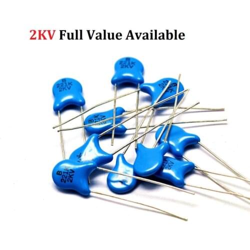 20PCS 2kv 103 10NF/222 2.2NF/332 3.3NF/560PF 561/680PF 681/102 1NF/470PF 471 high voltage ceramic capacitor 2000V capacitance