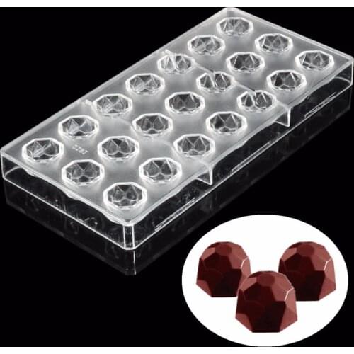 21 in 1 Clear Hard Chocolate Mold Maker Polycarbonate PC DIY 21 Diamond Candy Mold Mould