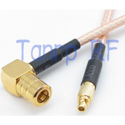 8in MMCX male plug to SMB female jack right angle RF adapter connector 20CM Pigtail coaxial jumper cable RG316 extension cord