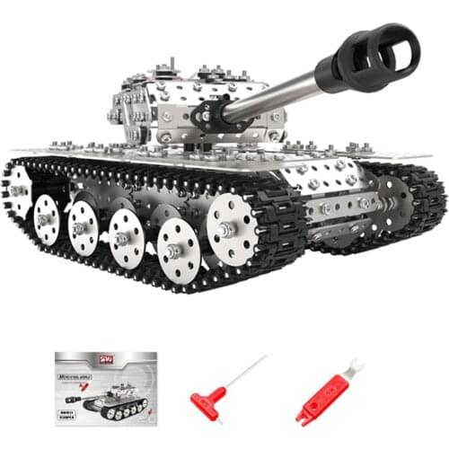 939Pcs DIY Stainless Steel Tank Metal Model Kits Handmade Assembly 3D Metal Puzzle Toys Gift