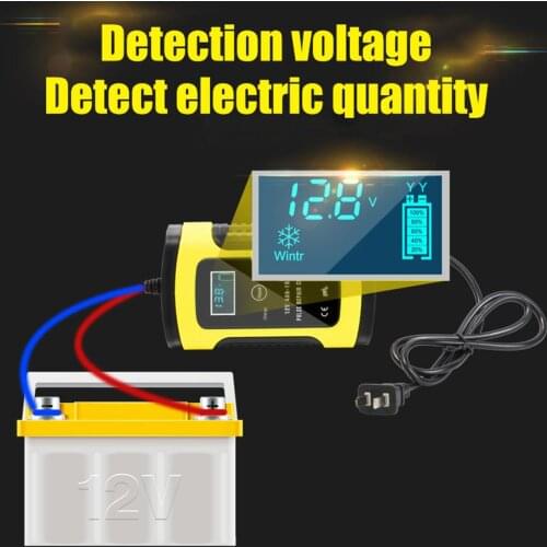 Car Battery Charger 12V 5A Pulse Repair Charger with LCD Display AGM GEL Flooded Wet Dry Lead-Acid Charger Car AGM Battery