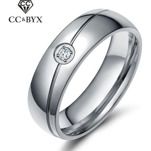 CC Trendy Jewelry Rings For Men And Women Titanium Steel Cubiz Zirconia Tail Ring Accessories Size 5-13 Drop Shipping CC972c