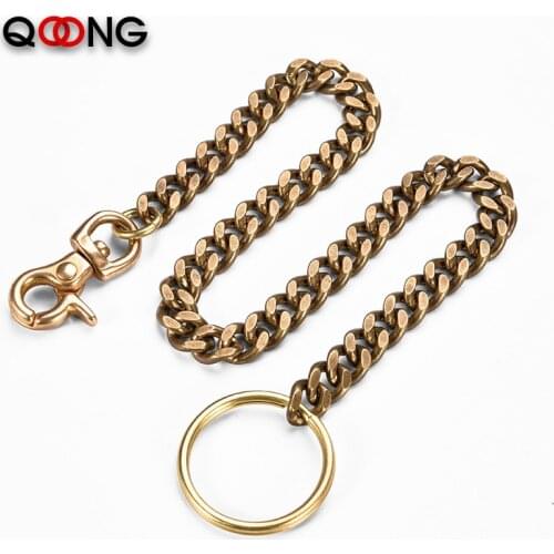 39cm Long Solid Pure Brass Trouser Jean Wallet Chain Keychain For Motorcycle Biker Trucker Apparel Matching Jewellery Shellhard