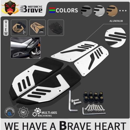 CNC+Rubber Passenger Footrest Foot Pegs For YAMAHA tmax 530 sx/dx 2017-2020 2018 tmax 560 tech max 2019 2020 Footboard Rests