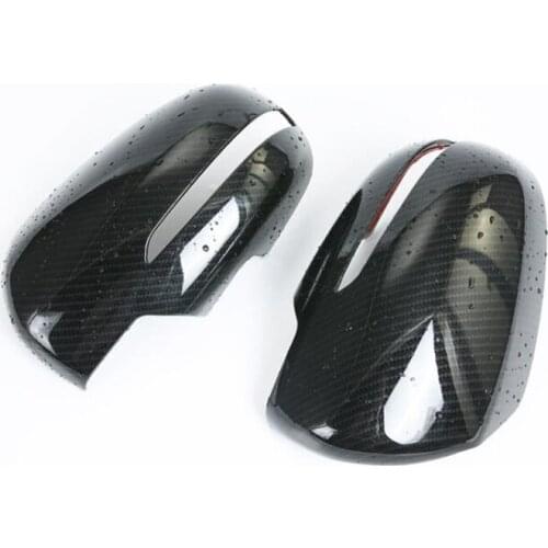 For SUZUKI S-CROSS 2PCS Carbon Fiber ABS Chrome Car Side Door Rearview Mirror Protect Frame Cover Trims Car Styling Accessories