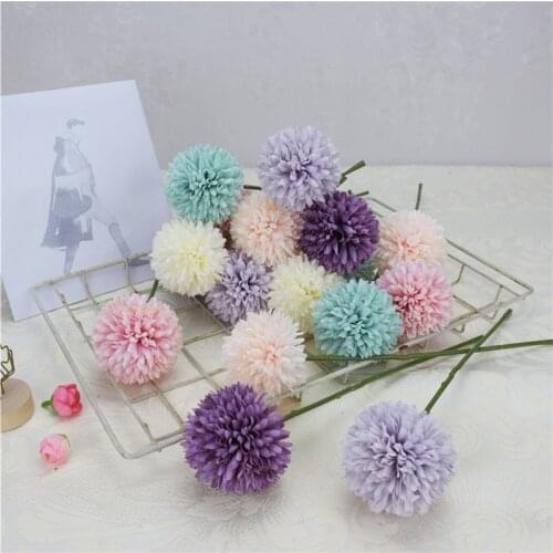 6pcs Dandelion Flower Ball Simulation Bouquets Artificial Flower Wall Fake Flower Home Decoration Wedding Holding Flower