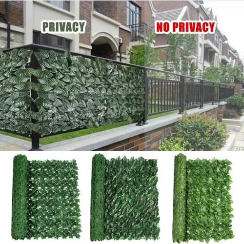 Artificial Faux Ivy Leaf Decorative Green Leaf Fence Garden Fence Green Plants Grass Wall For Home Garden Plants Fence Decortati