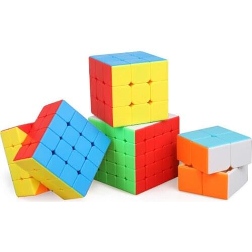 Colorful Stickerless Puzzle Magic Cube Simple Basis Getting Started Smooth Speed Stickerless Magic Cube for Kids Education Toys
