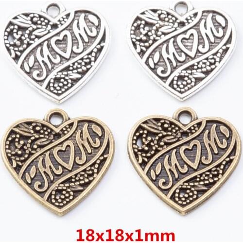 50 pieces of retro metal zinc alloy love pendant for DIY handmade jewelry necklace making 7394