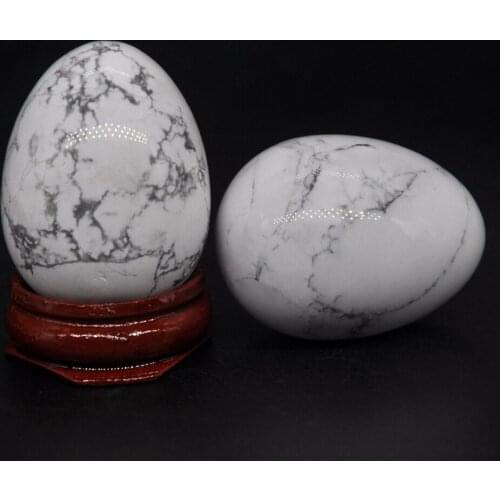 30x40mm White Howlite Turquoise Egg Shaped Stone Healing Natural Crystal Kegel Massage Accessory Minerale Gemstone Decoration
