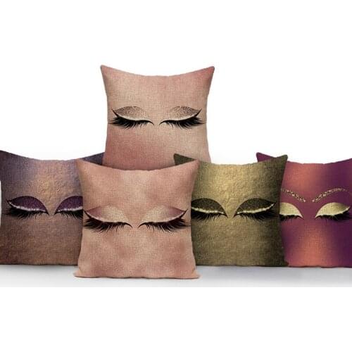 Fashion Eyelashes Abstract Print Pattern Covers for Cushions Pillowcases Decorative Cushion Farmhouse Nordic Design Girl Gift
