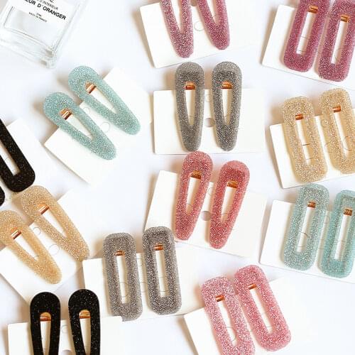 Fashion Women Acrylic Hair Clip Hollow Waterdrop Rectangle Hair Clips for Girls Sequins Hairpins Hair Barrettes Hair Accessories