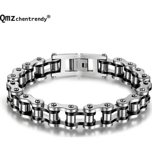 316L Stainless Steel Cool Men Jewelry Bicycle Motorcycle Biker Chain Bracelets & Bangles Fashion 4 Color for women men lovers