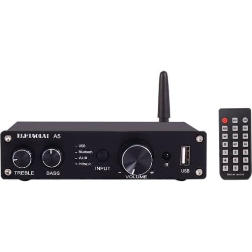 TPA3116D2 usb lossless music player mini 200W high-power HIFI Bluetooth 5.0 power amplifier 2 channels With power adapter