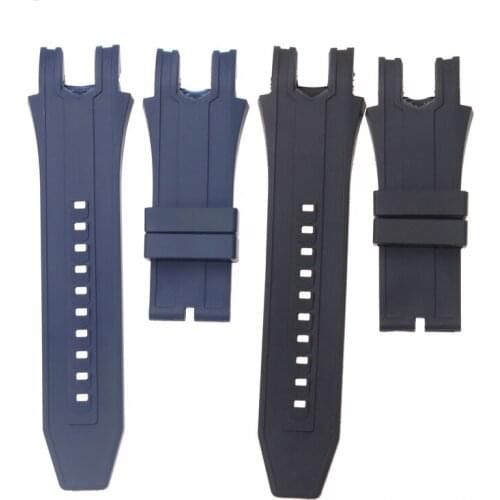 Watch Accessories For INVICTA Watch Russian Rubber Black Blue Soft Silicone Strap 35mm
